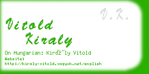 vitold kiraly business card